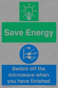 Save energy. Switch off the microwave when you have finished